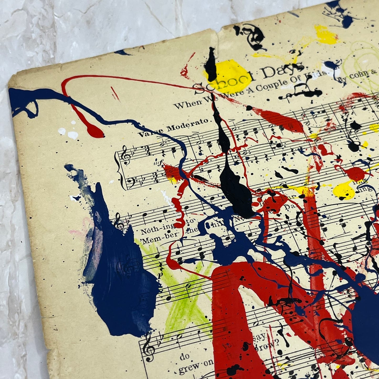 Original Mixed Media Abstract Art Painting 10x13.5” Vivid Notes Signed #2