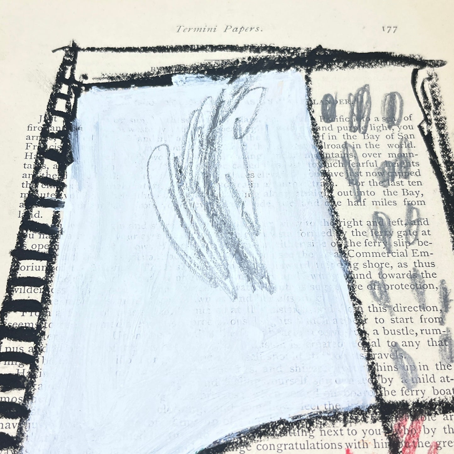 Original Abstract Modern Art Painting on Paper from 1875 Magazine #8 Signed