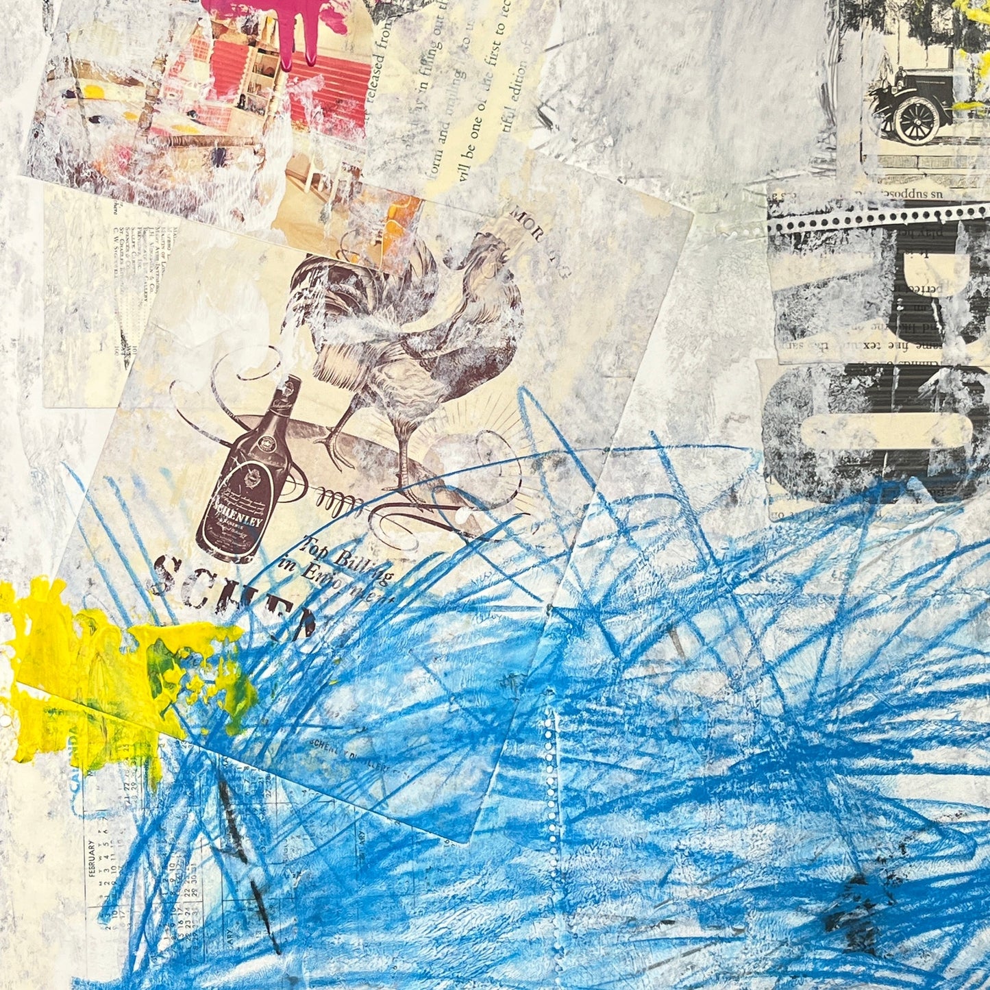 Original Mixed Media Abstract Modern Art Painting 18x24 "Tropism" Signed