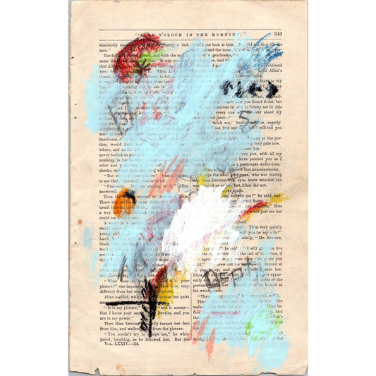Original Abstract Modern Art Painting on Paper from 1878 Magazine #15 Signed