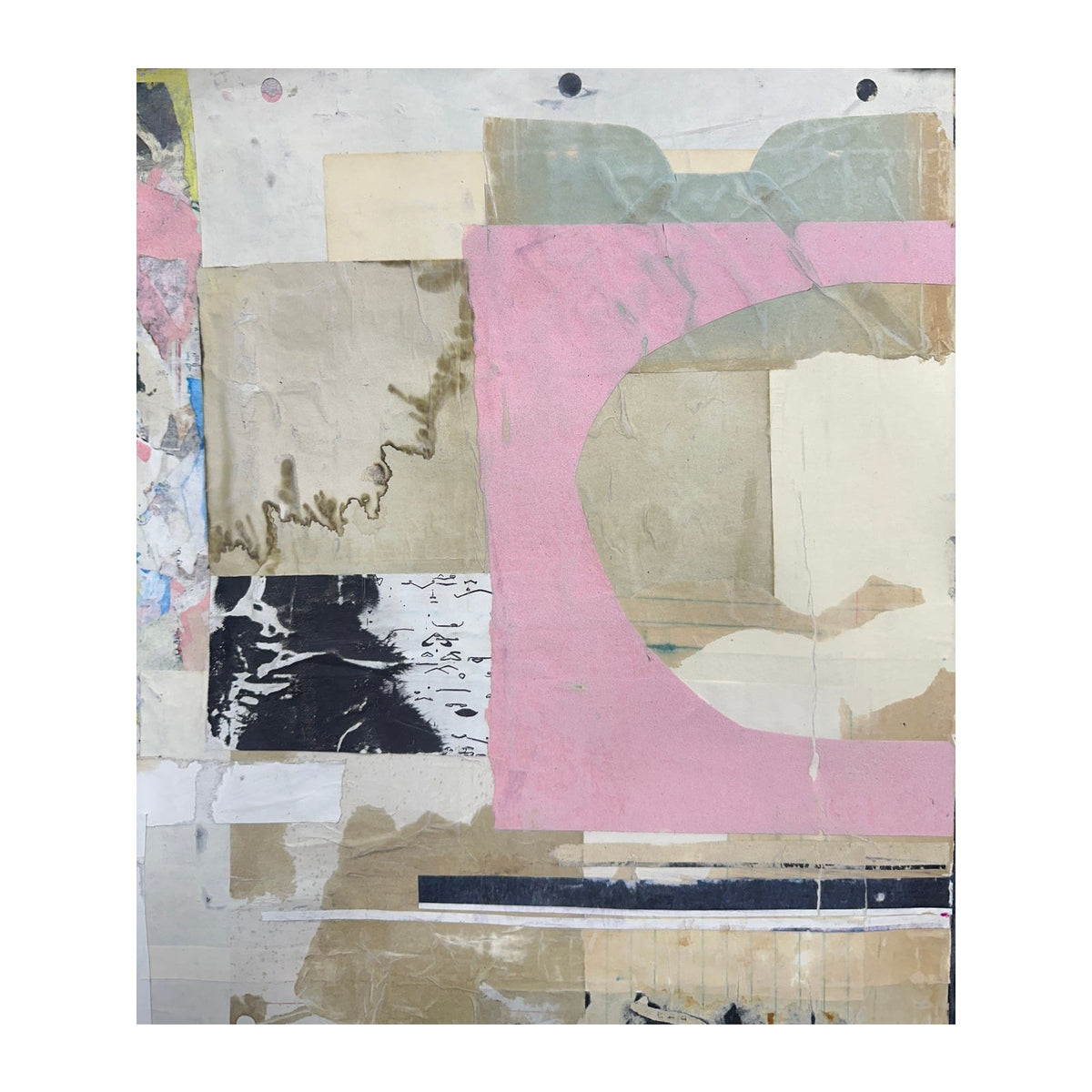 Original Mixed Media Modern Art Collage Painting 18x24 "Undigenous" Signed