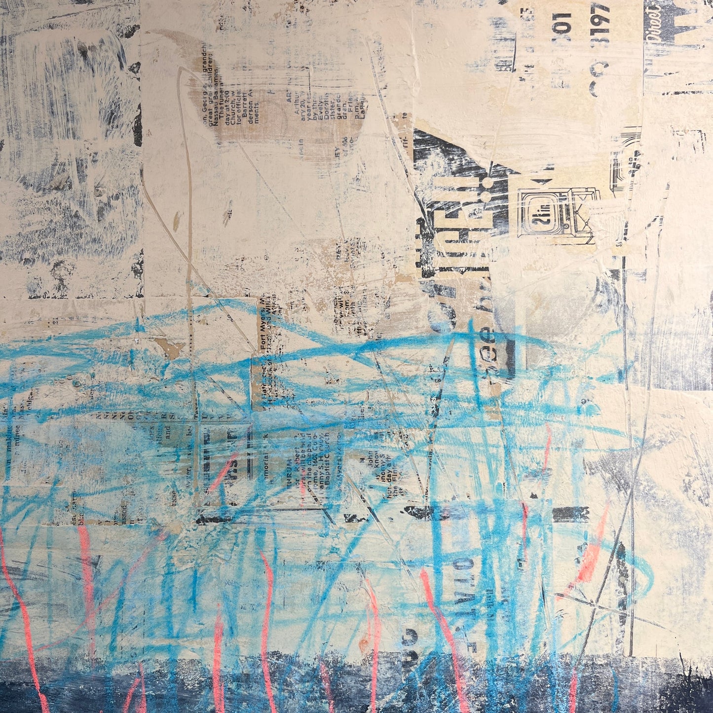 Original Mixed Media Abstract Modern Art Painting 18x24 "Iwis" Signed