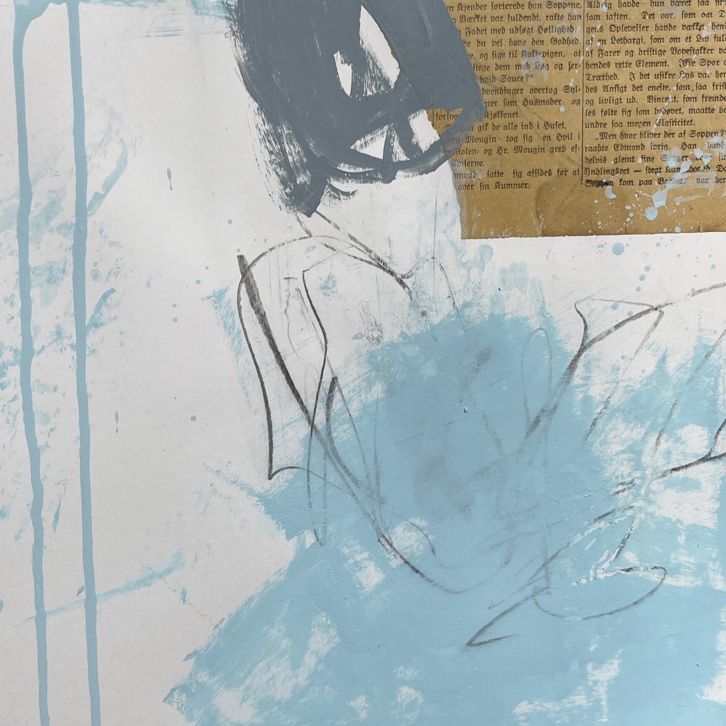 Original Mixed Media Abstract Modern Art Painting 18x24 "Limoniad" Signed