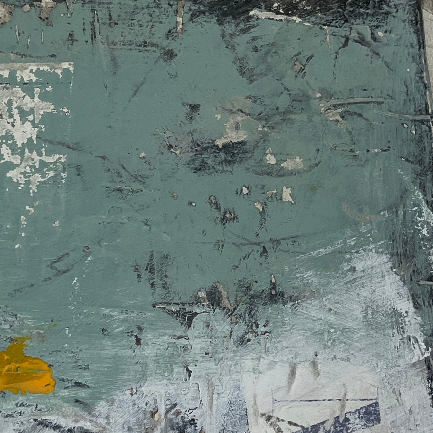 Original Grunge Minimalist Modern Art Collage Painting 8.5x11 "Logogriph" Signed