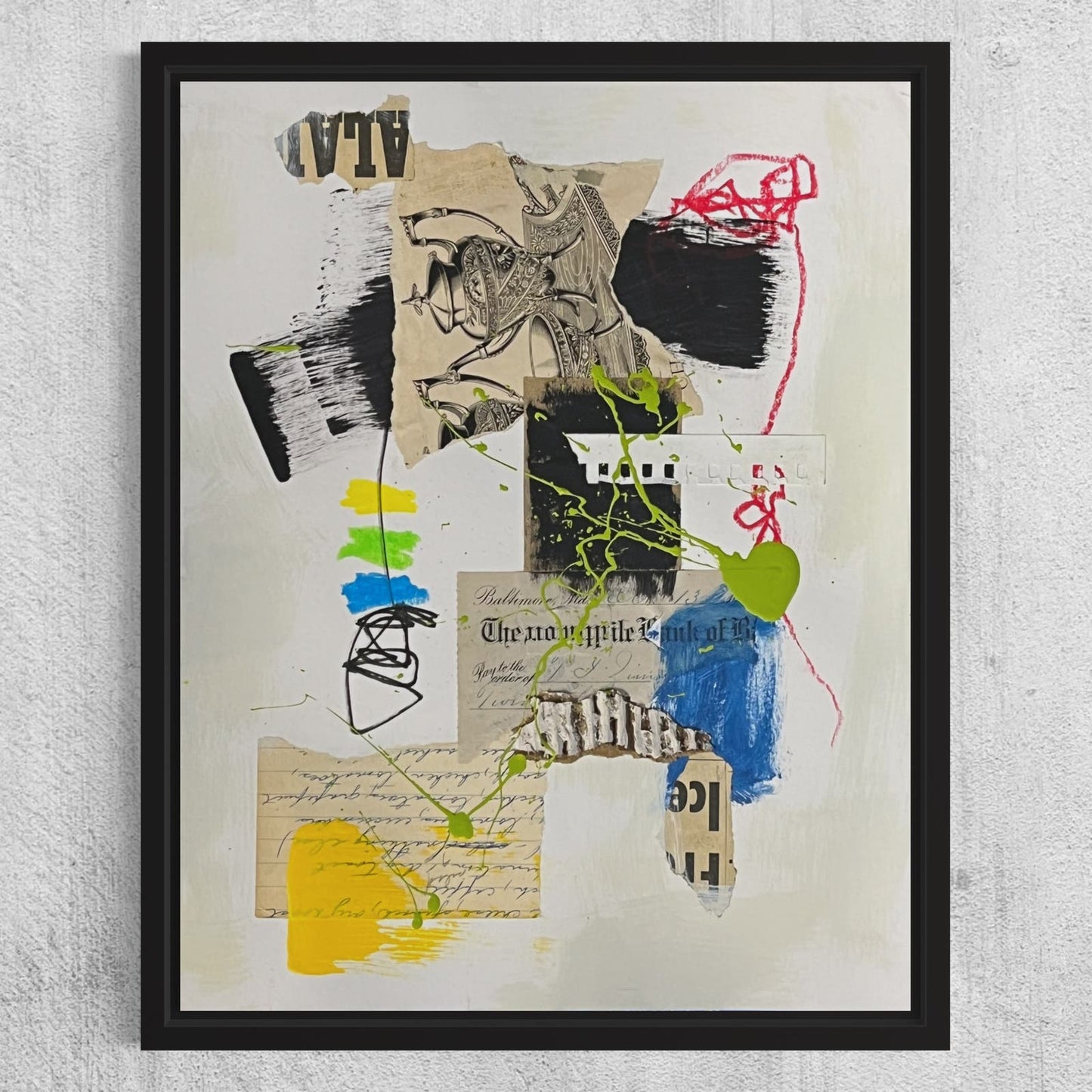 Original Mixed Media Abstract Art Collage 11x14 “New Occupation" Signed