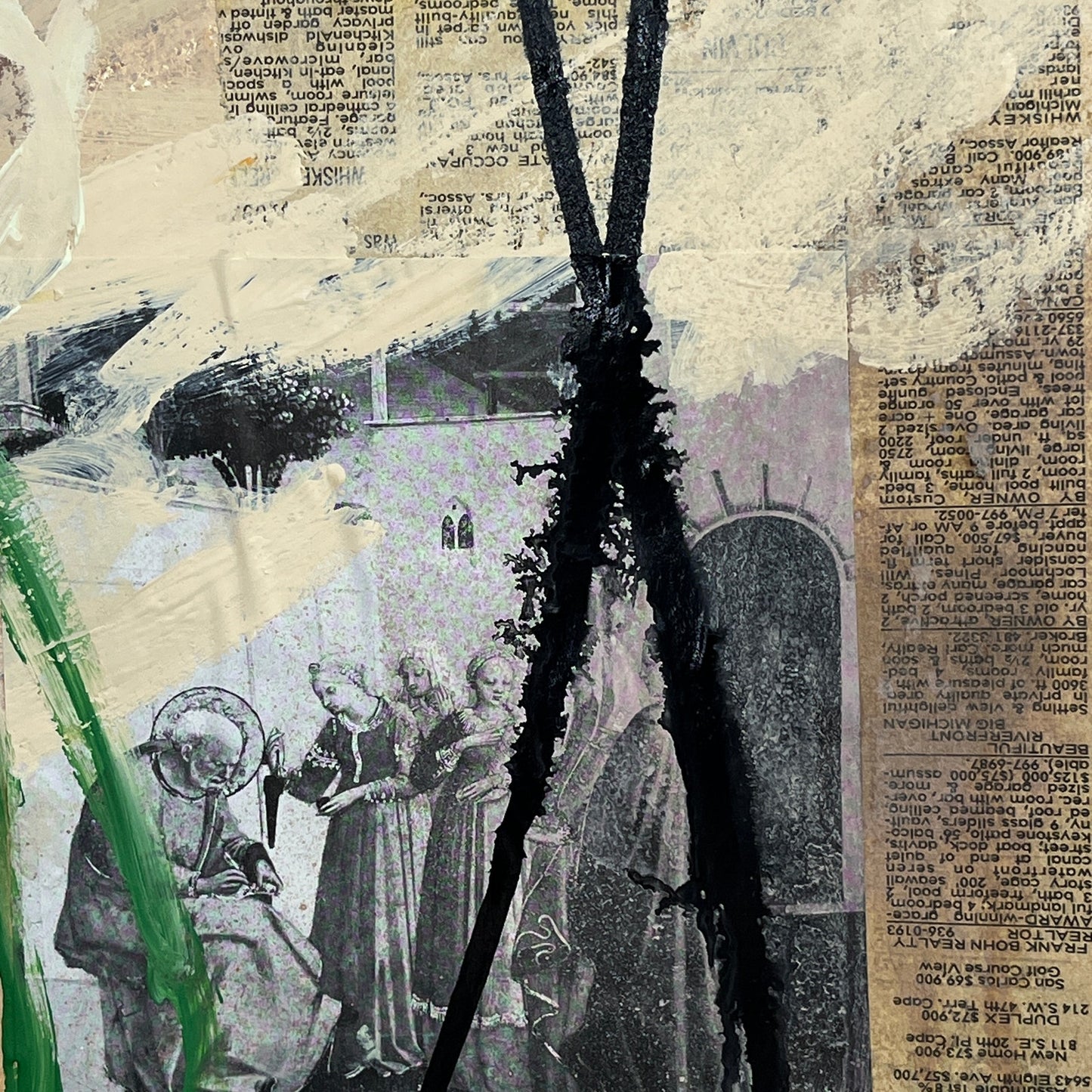 Original Mixed Media Abstract Modern Art Painting 18x24 "Obvolvent" Signed