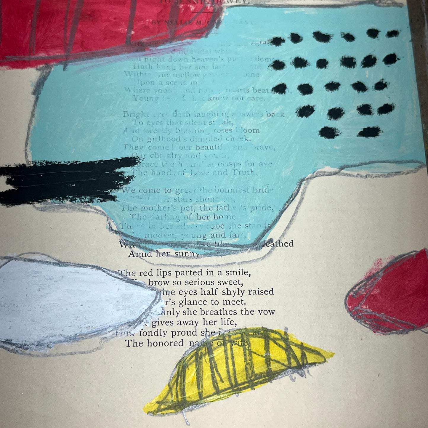 Original Abstract Modern Art Painting on Paper from 1875 Magazine #6 Signed
