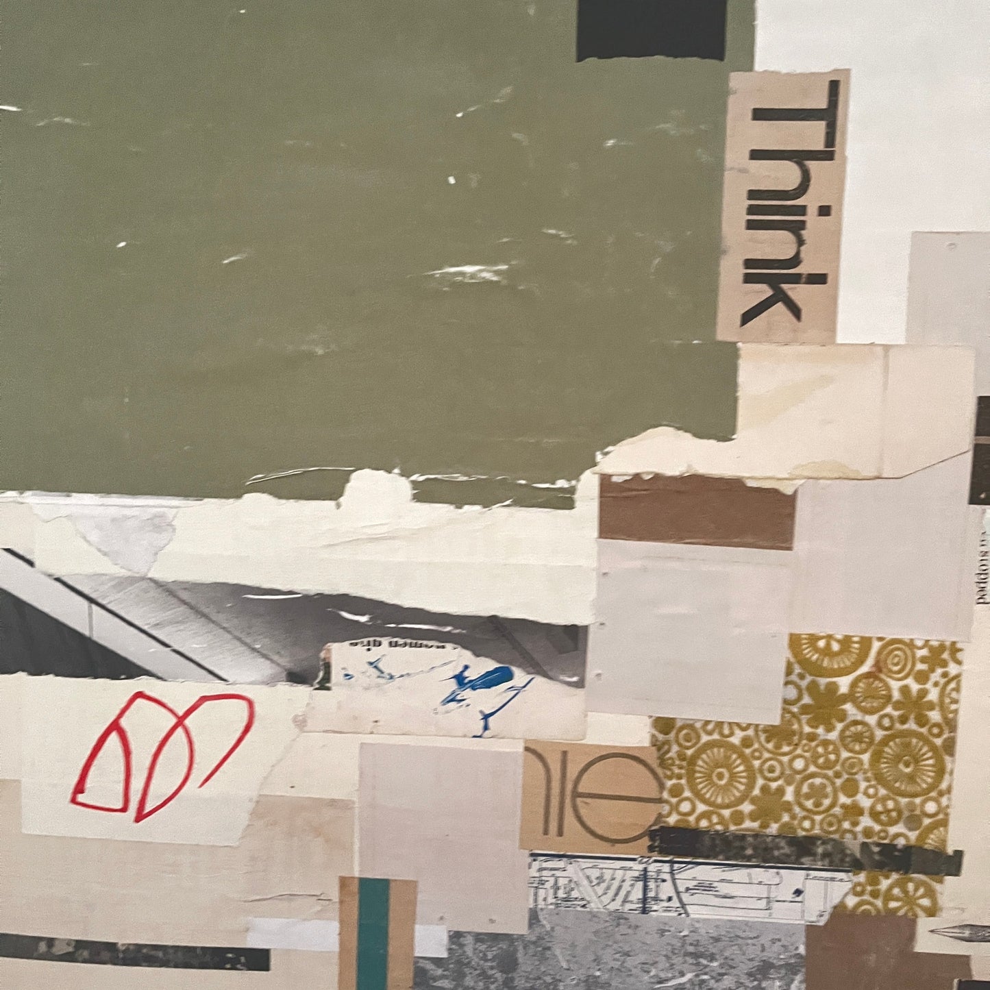 Original 18x24" Mixed Media Modern Art Collage on Canvas "Itinerarian"