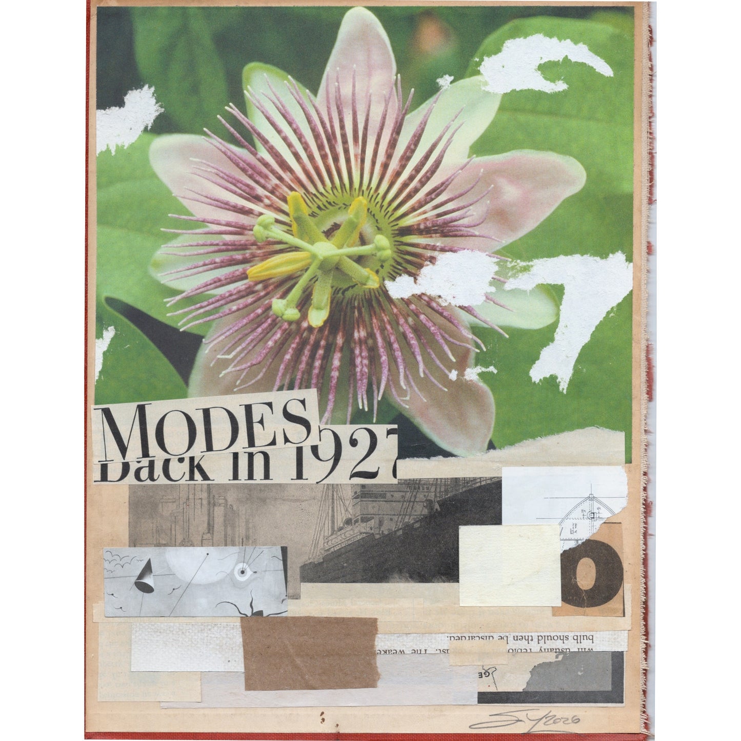 Original Mixed Media Modern Art Collage "Geoscopy" 8.5x11.25" Signed