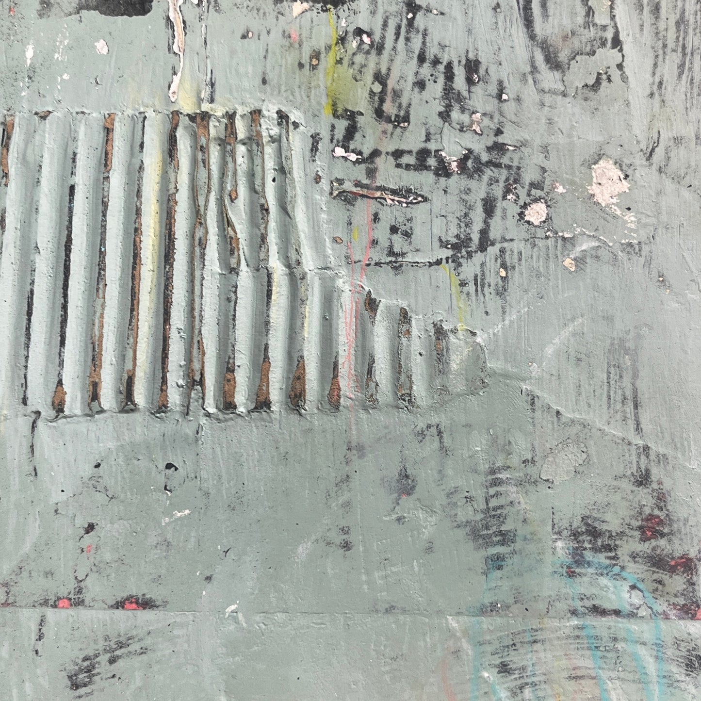 Original Grunge Minimalist Modern Art Collage Painting 8.5x11 "Heterography"