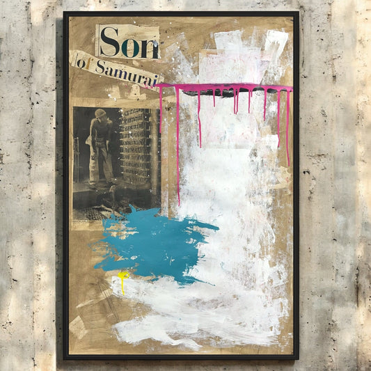 Original Mixed Media Abstract Modern Art Painting 24x36 "Son of Samurai" Signed