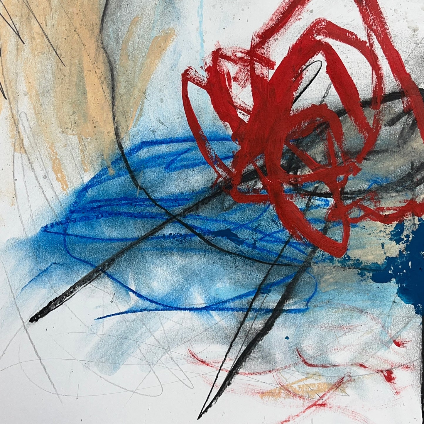 Original Mixed Media Abstract Modern Art Painting 18x24 "Xoanon" Signed