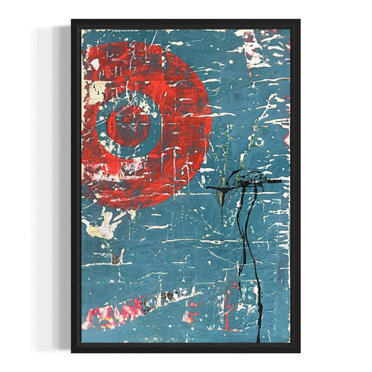 Original Framed Mixed Media Modern Art Collage Painting 12x18 "Iatromathematics"