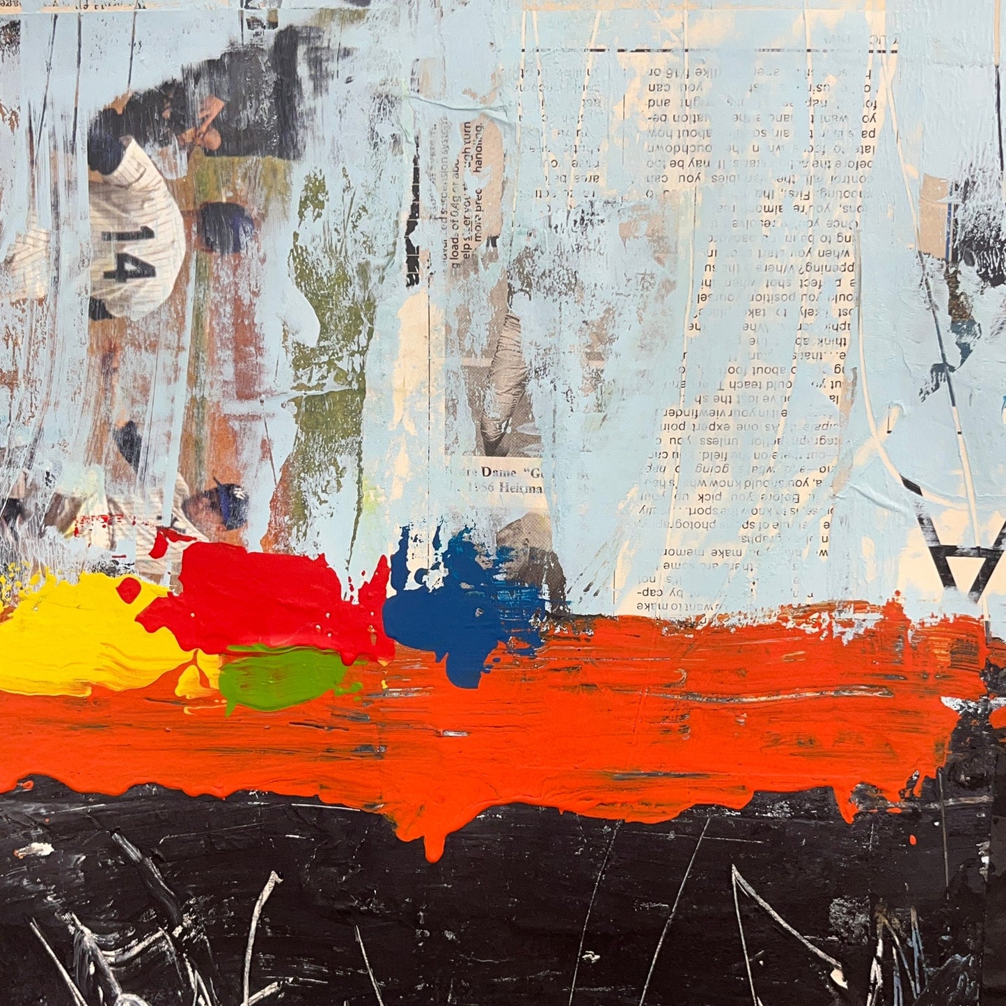 Original Mixed Media Abstract Modern Art Painting 18x24 "Bobeche" Signed