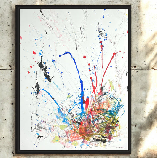 Original Mixed Media Abstract Modern Art Painting 18x24 "Mangabey" Signed