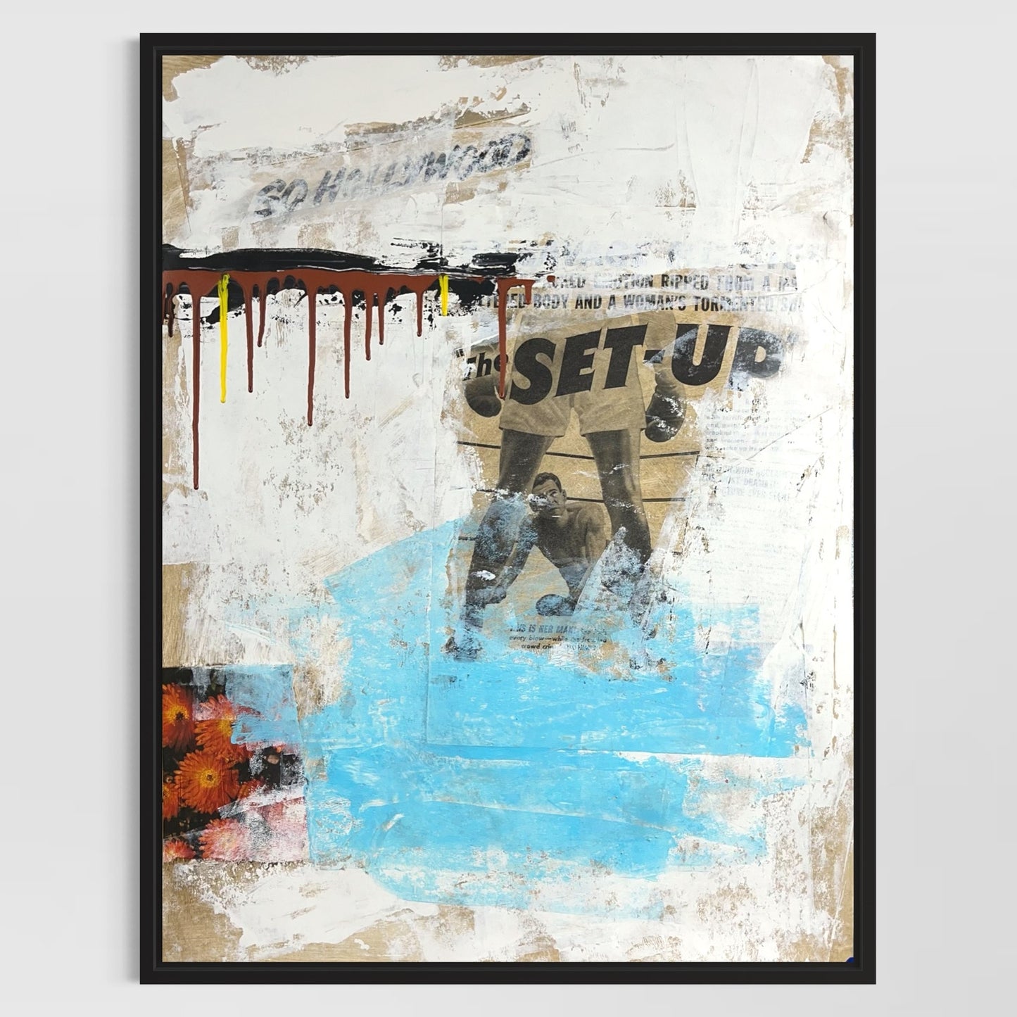 Original Mixed Media Abstract Modern Art Painting 18x24 "The Set Up" Signed