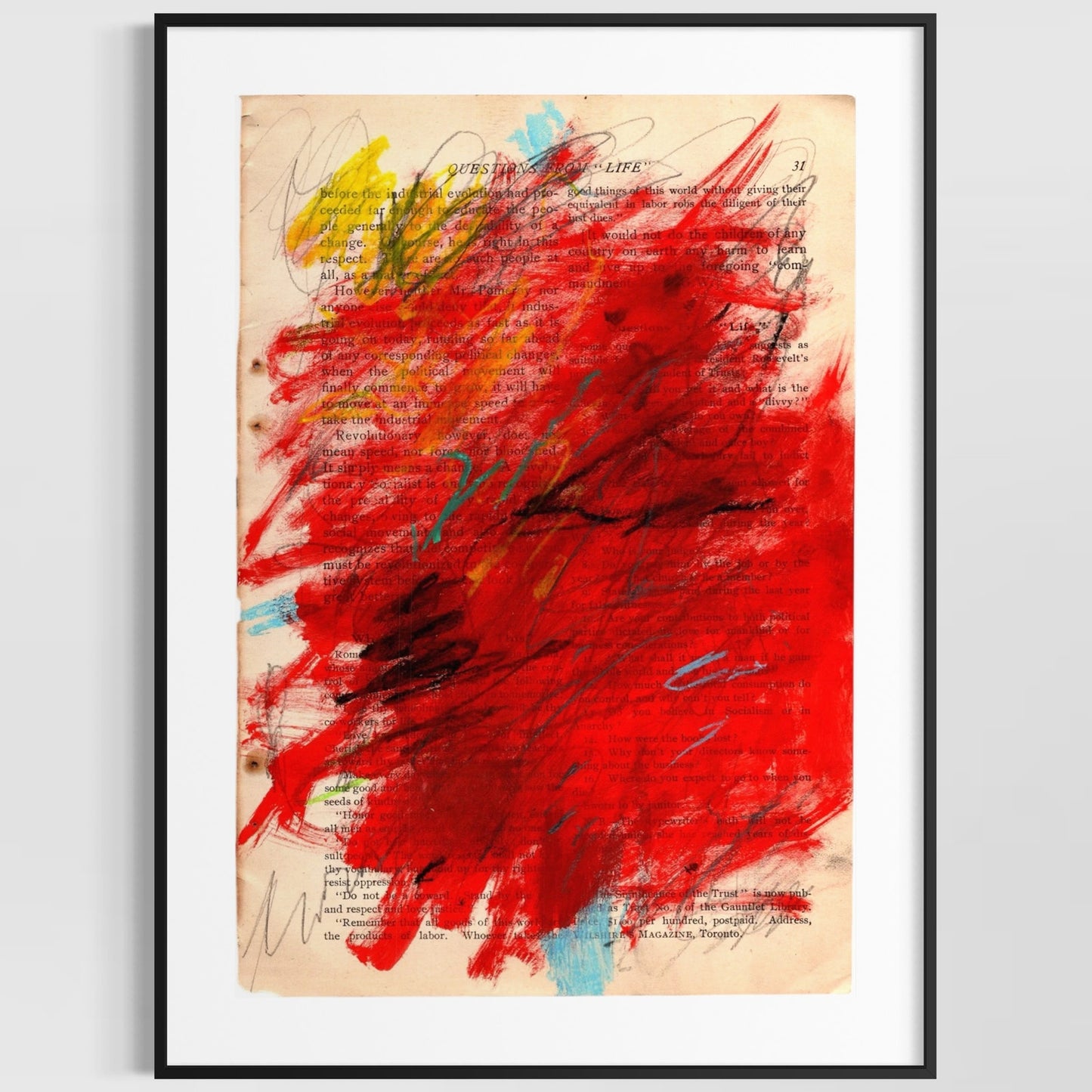 Original Abstract Modern Art Painting on Paper from 1902 Magazine #15 Signed