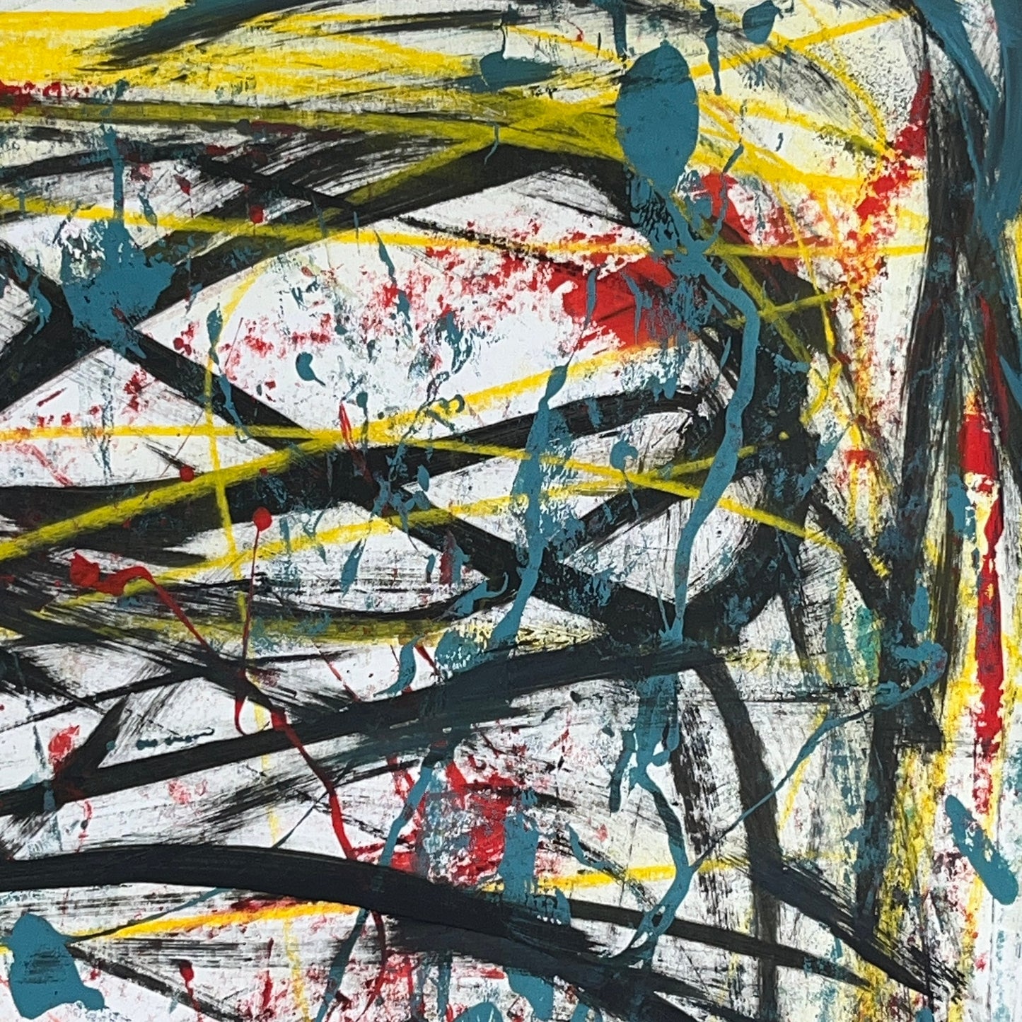Original Mixed Media Abstract Modern Art Painting 18x24 "Janiform" Signed