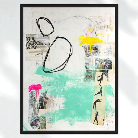 Original Mixed Media Abstract Modern Art Painting 18x24 "The Aerobics Way"