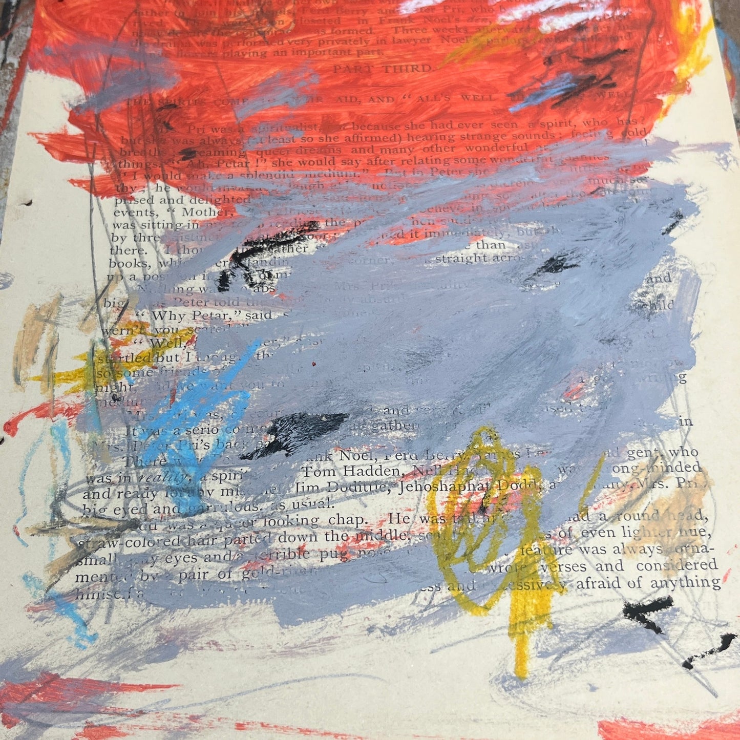 Original Abstract Modern Art Painting on Paper from 1875 Magazine #21 Signed