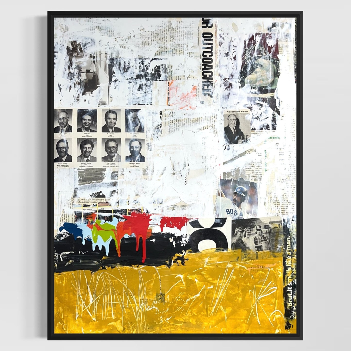 Original Mixed Media Abstract Modern Art Painting 18x24 "Troglodytine" Signed