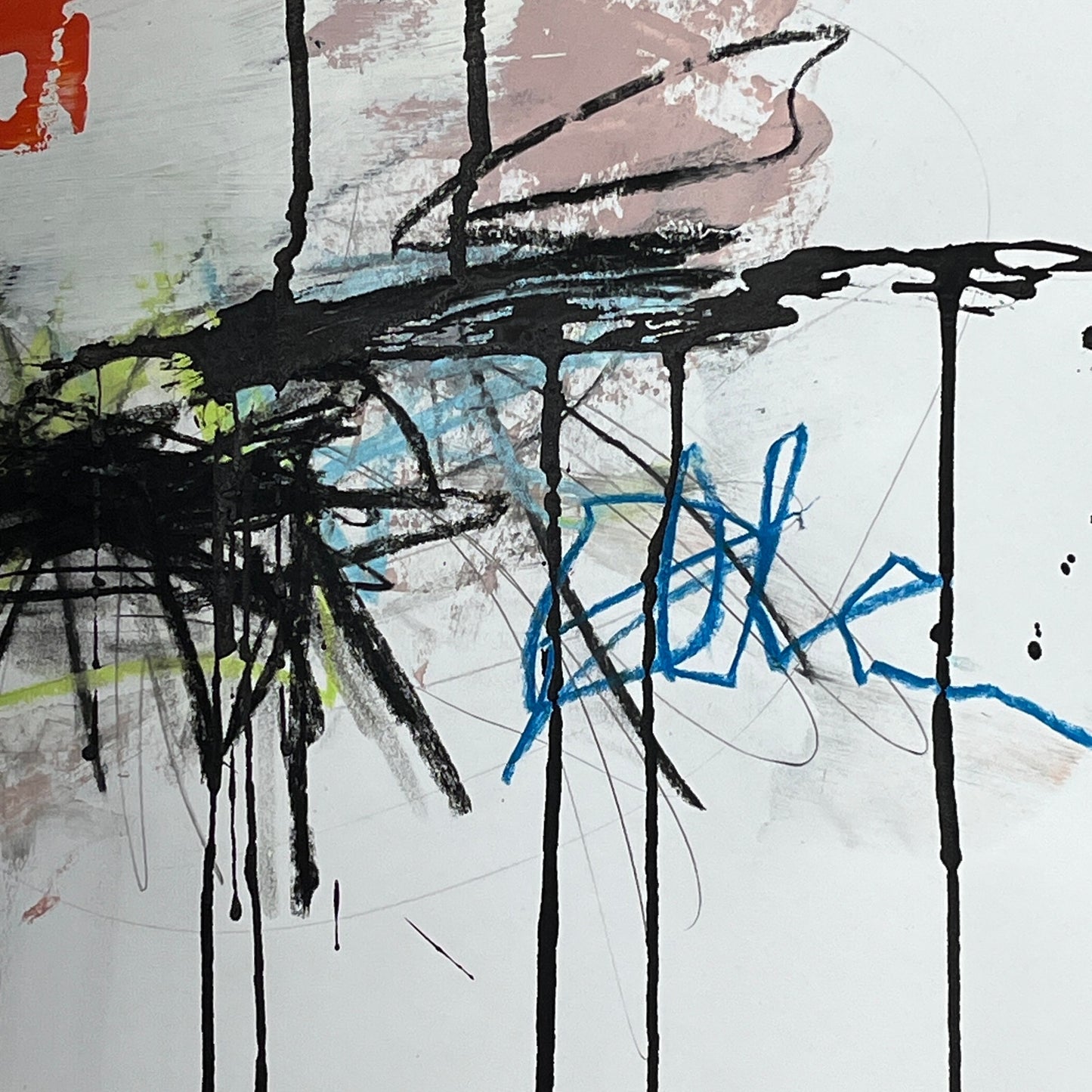 Original Mixed Media Abstract Modern Art Painting 18x24 "Acersecomic" Signed