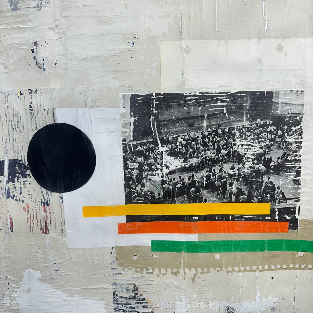 Original Mixed Media Modern Art Collage Painting 18x24 "Velar" Signed