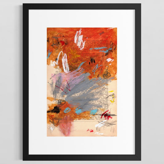 Original Abstract Modern Art Painting on Paper from 1875 Magazine #23 Signed