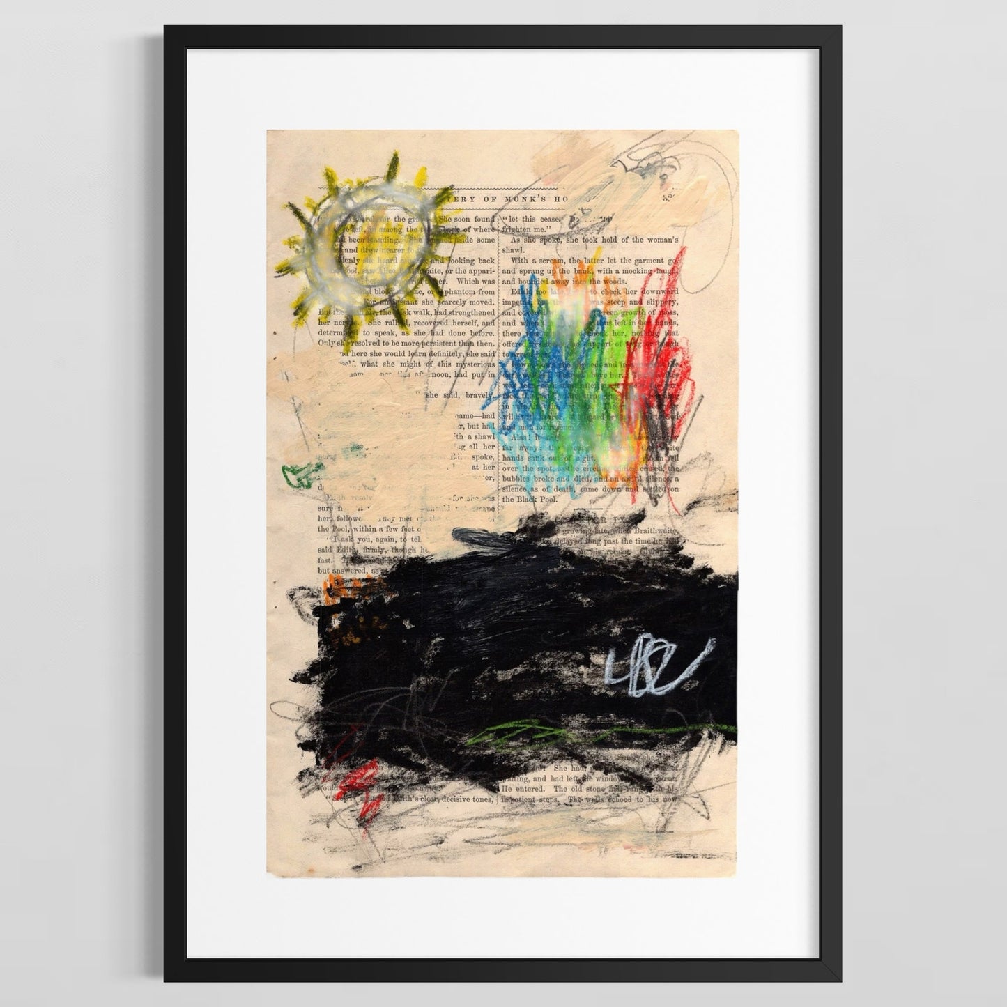Original Abstract Modern Art Painting on Paper from 1878 Magazine #21 Signed