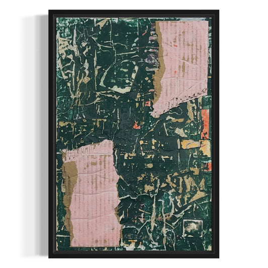 Original Framed Mixed Media Modern Art Collage Painting 12x18 "Avenue"