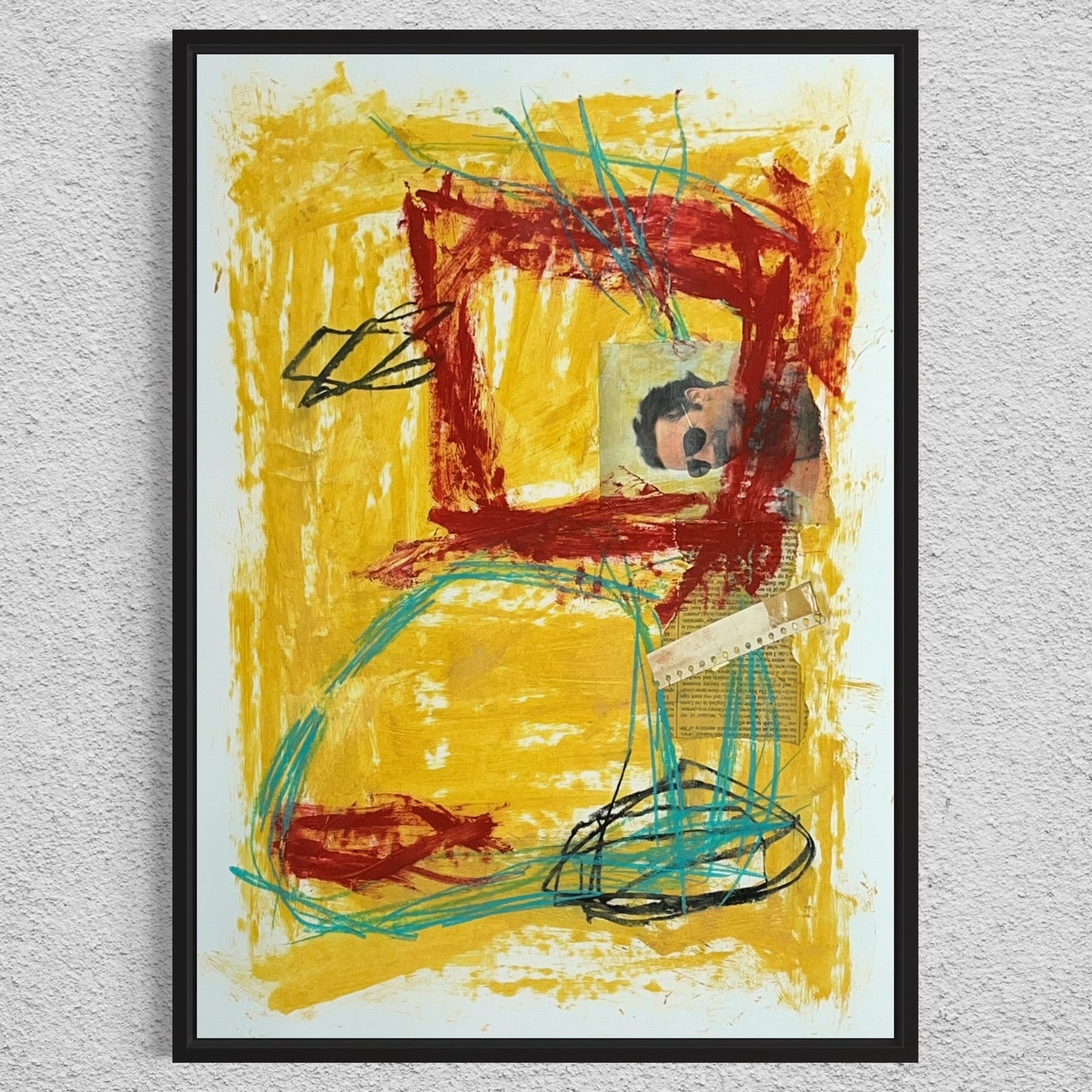 Original Mixed Media Abstract Art Painting 18x24 “Boat Race" Signed