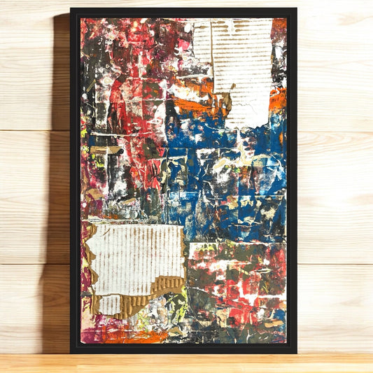 Original Framed Minimalist Modern Art Collage Painting 12x18 "lappet"