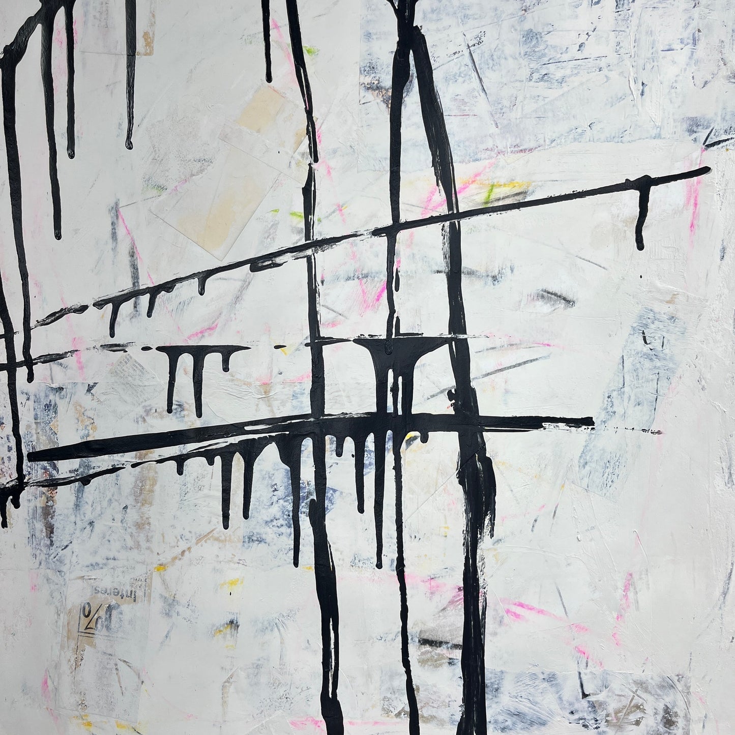 Original Mixed Media Abstract Modern Art Painting 18x24 "Lecanoscopy" Signed