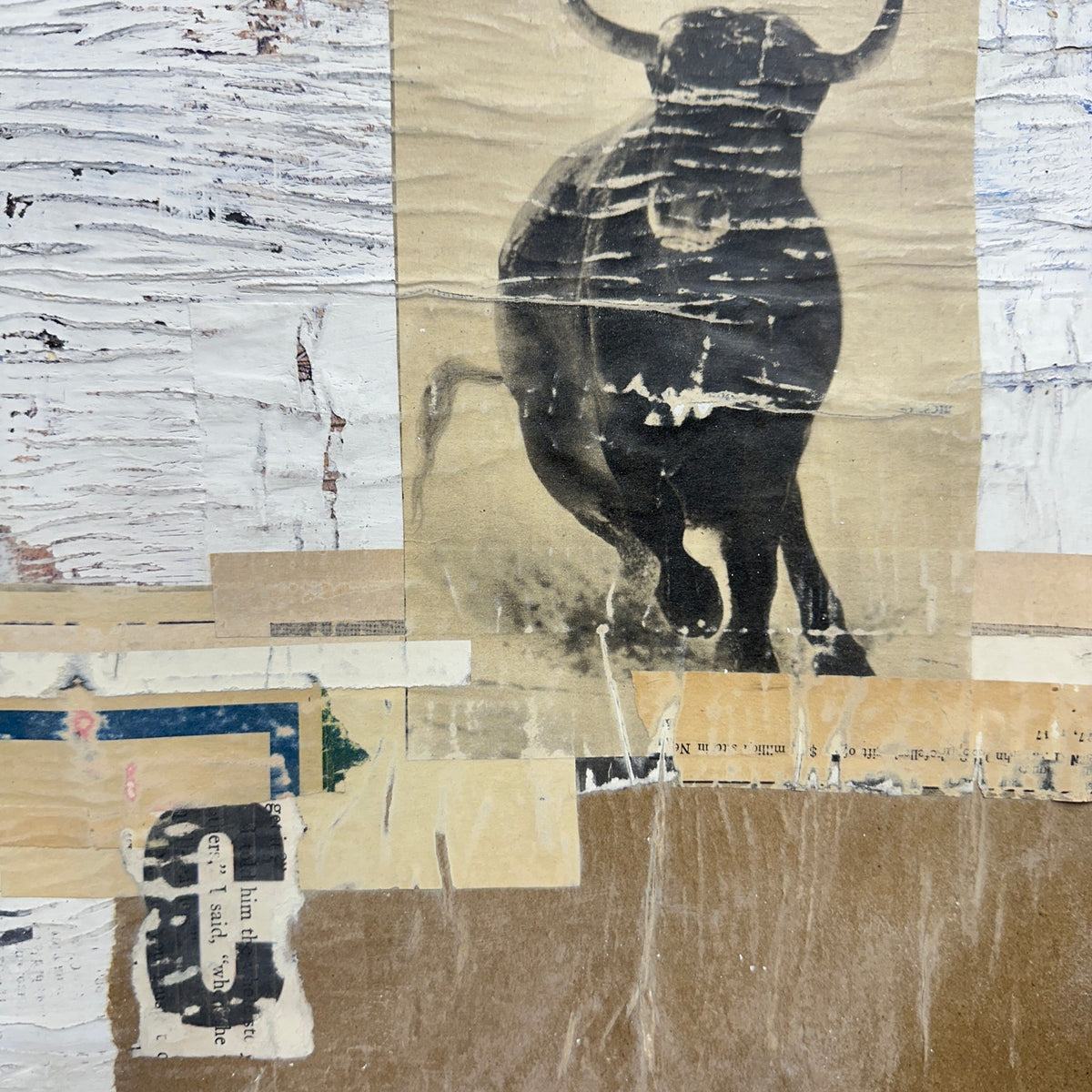 Original Mixed Media Modern Art Collage Painting 18x24 "Good Investment" Signed