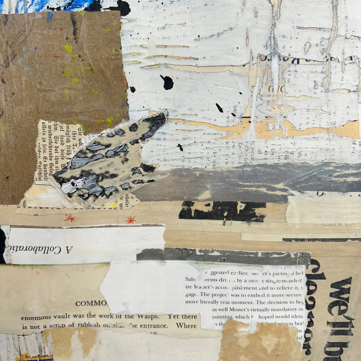 Original Mixed Media Modern Art Collage Painting 18x24 "Lasher" Signed