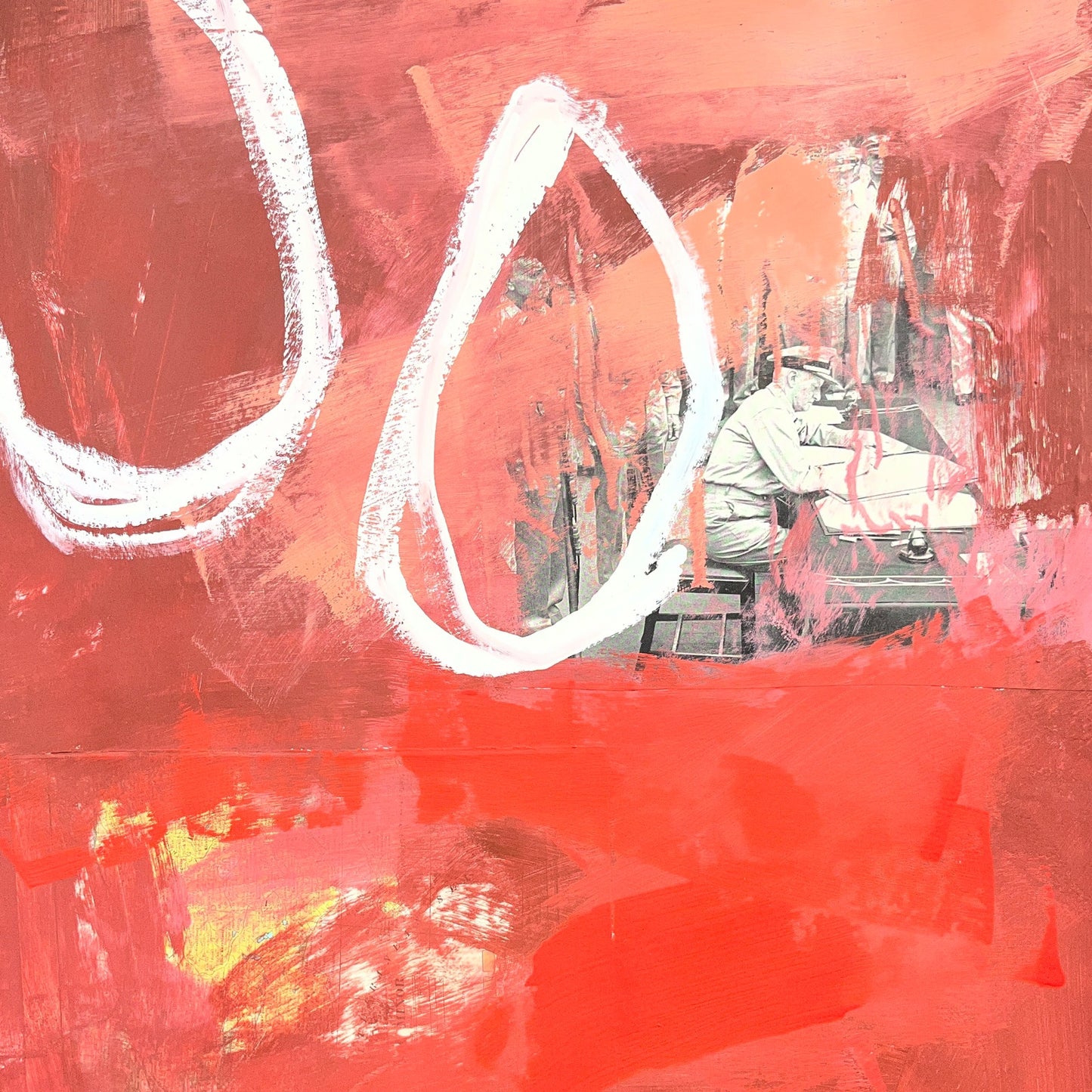 Original Mixed Media Abstract Modern Art Painting 18x24 "Zosterops" Signed