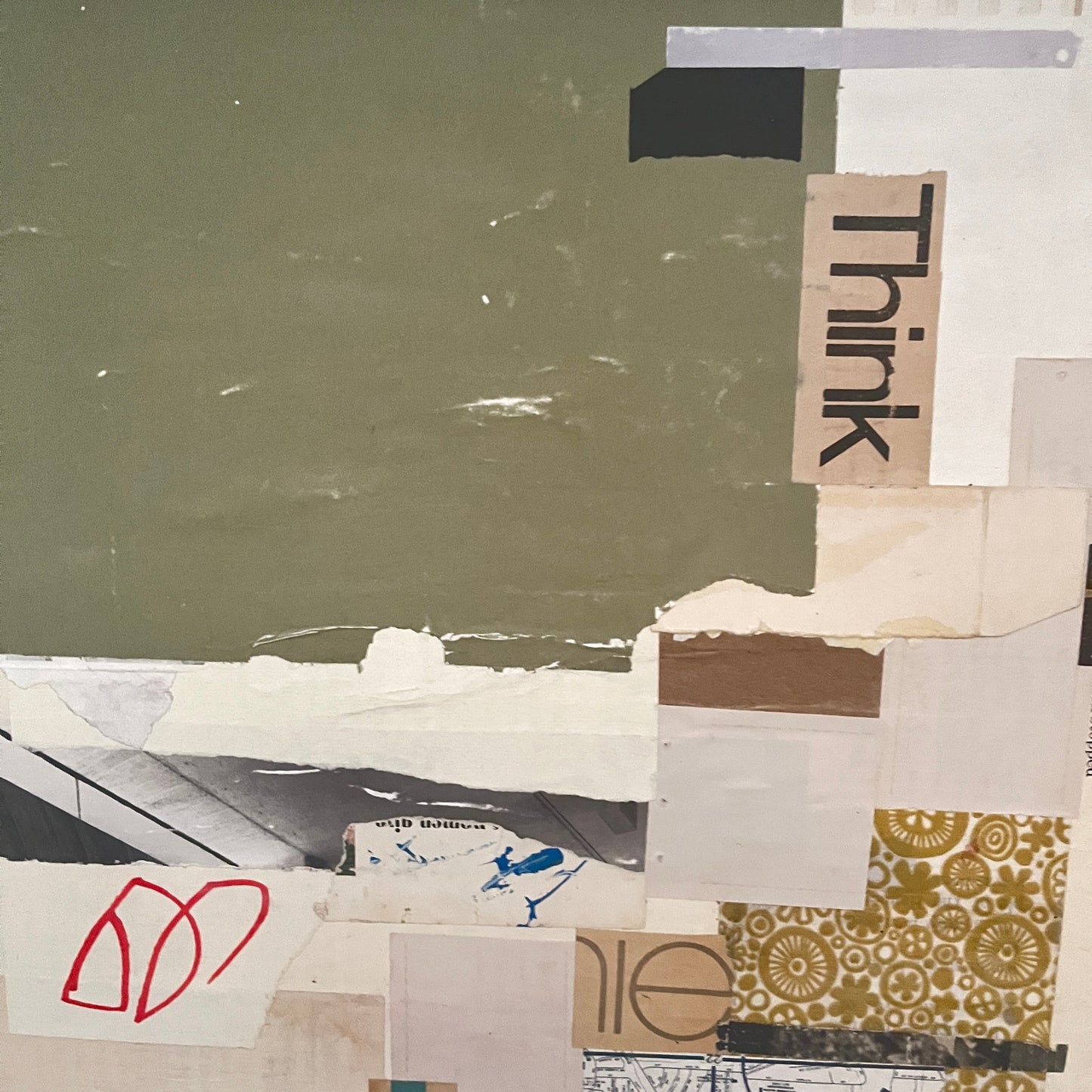 Original 18x24" Mixed Media Modern Art Collage on Canvas "Itinerarian"