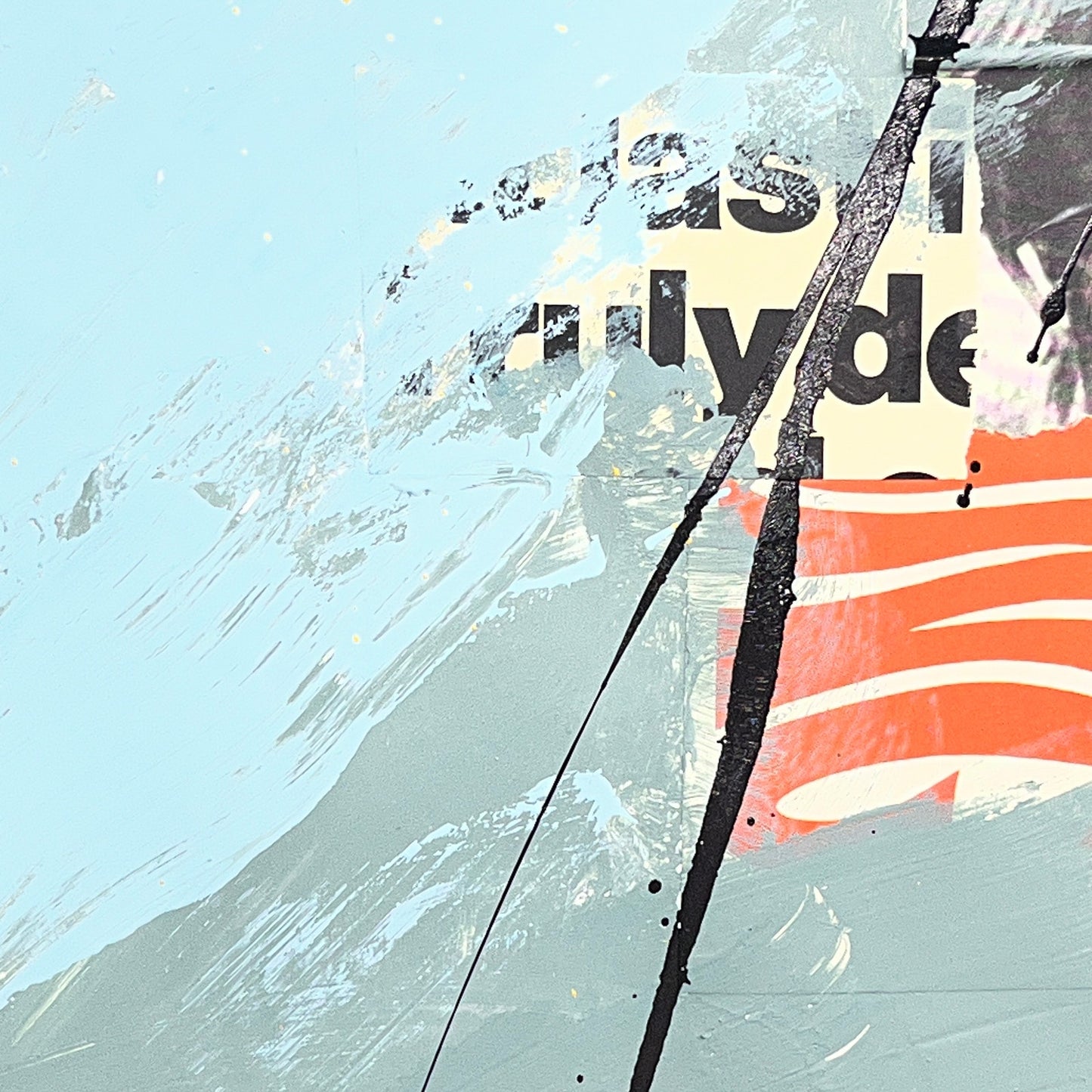 Original Mixed Media Abstract Modern Art Painting 18x24 "Billingsgate" Signed