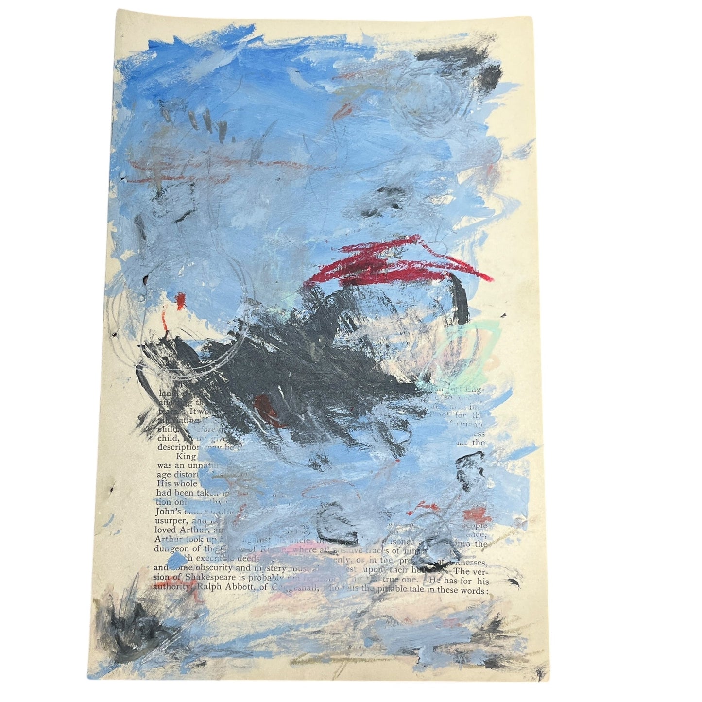 Original Abstract Modern Art Painting on Paper from 1875 Magazine #20 Signed