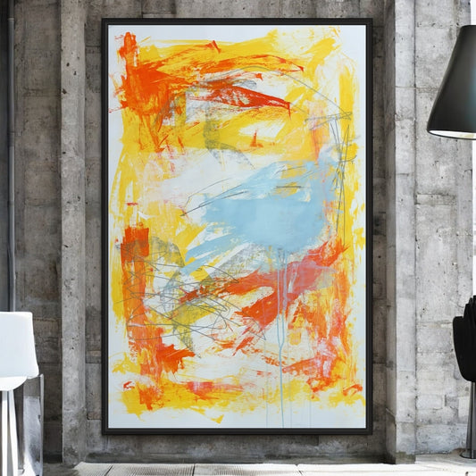 Original Mixed Media Abstract Modern Art Painting 24x36 "Aubade" Signed