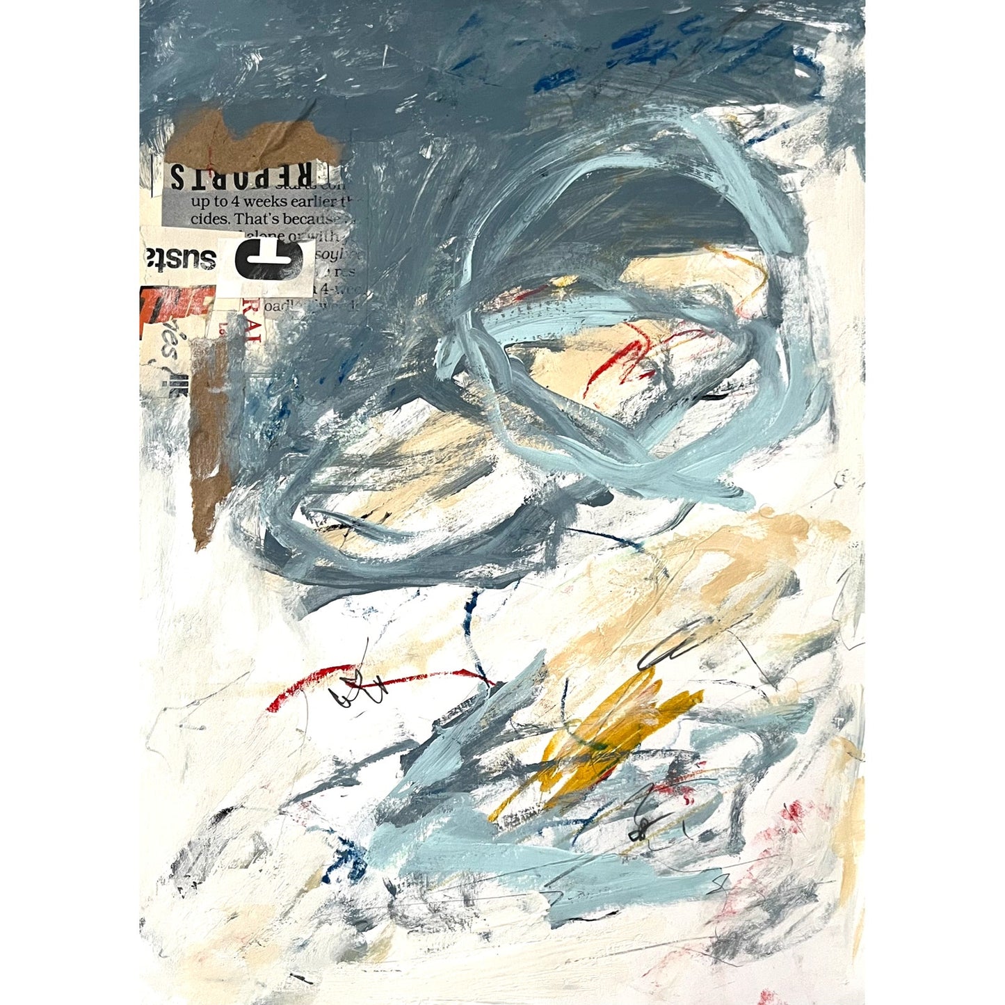 Original Abstract Modern Art Painting on Paper "Withinside" #31 Signed