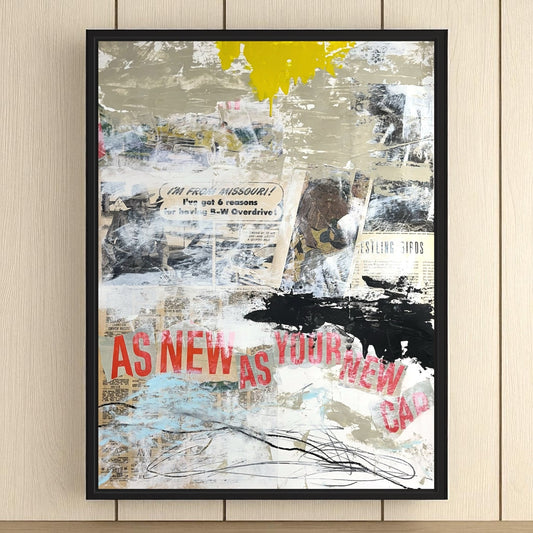 Original Mixed Media Modern Art Painting 18x24 "I'm From Missouri" Signed