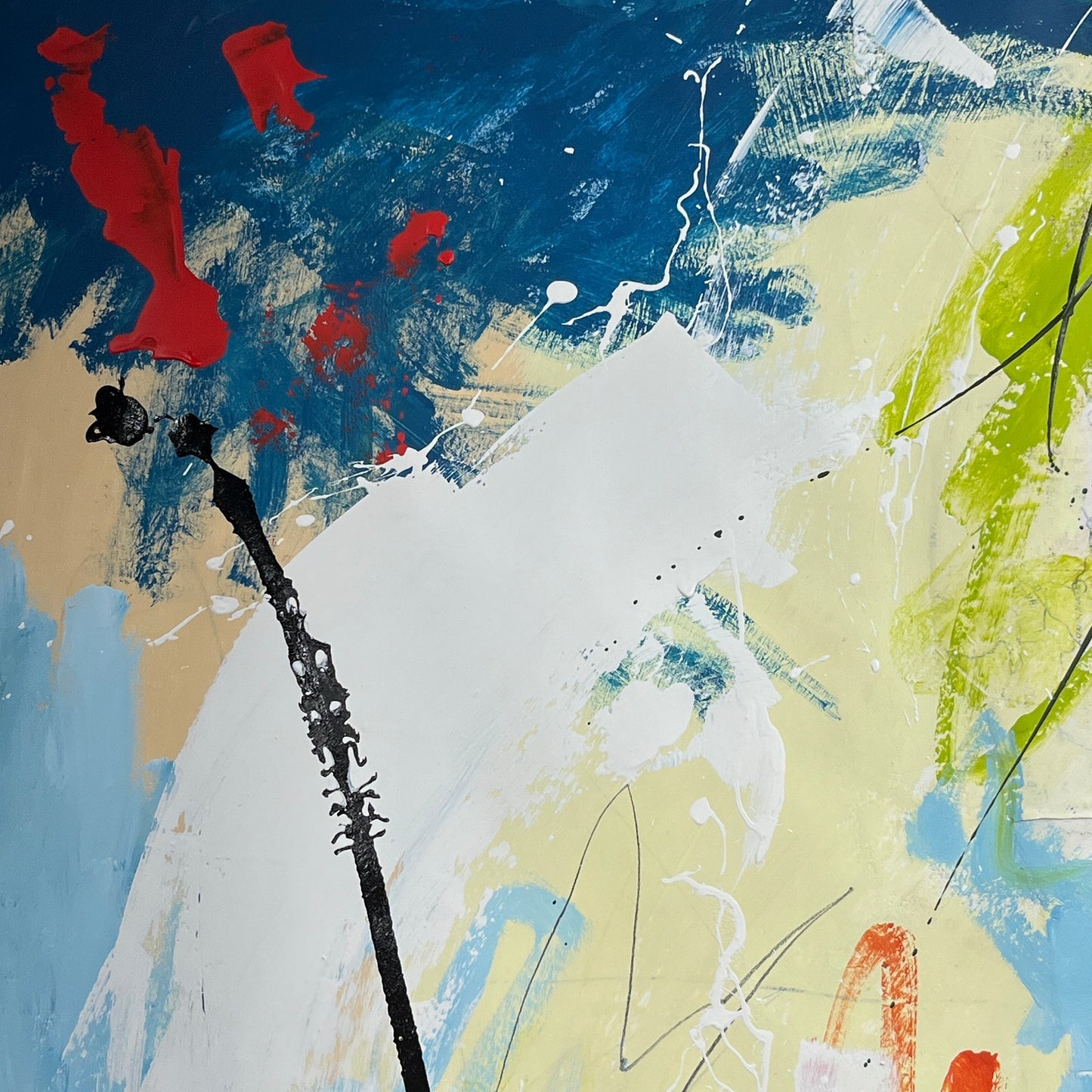 Original Mixed Media Abstract Modern Art Painting 18x24 "Seriate" Signed