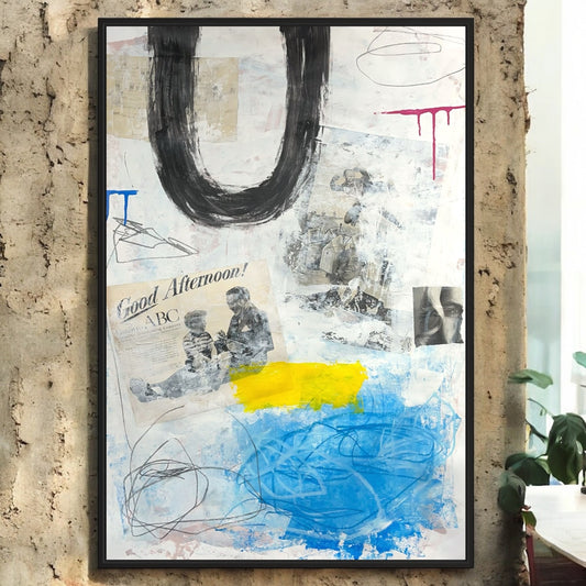 Original Mixed Media Abstract Modern Art Painting 24x36 "Good Afternoon" Signed