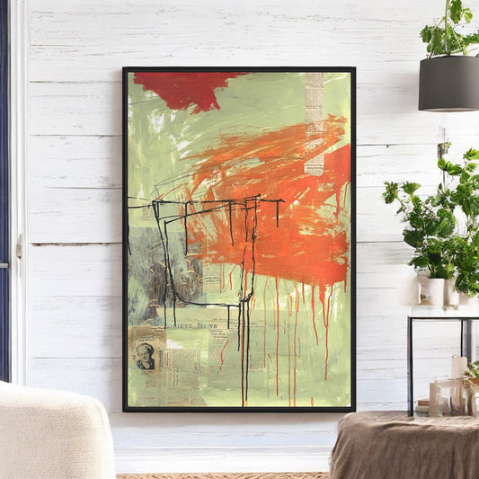 Original Mixed Media Abstract Modern Art Painting 24x36 "Nadir" Signed