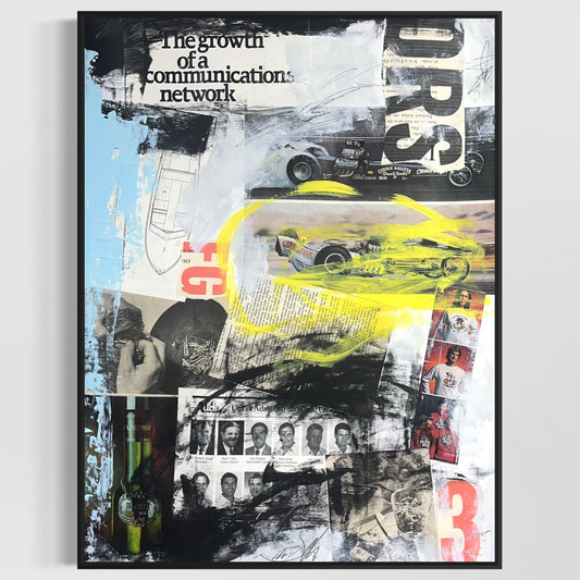 Original Mixed Media Abstract Modern Art Painting 18x24 "Adown" Signed