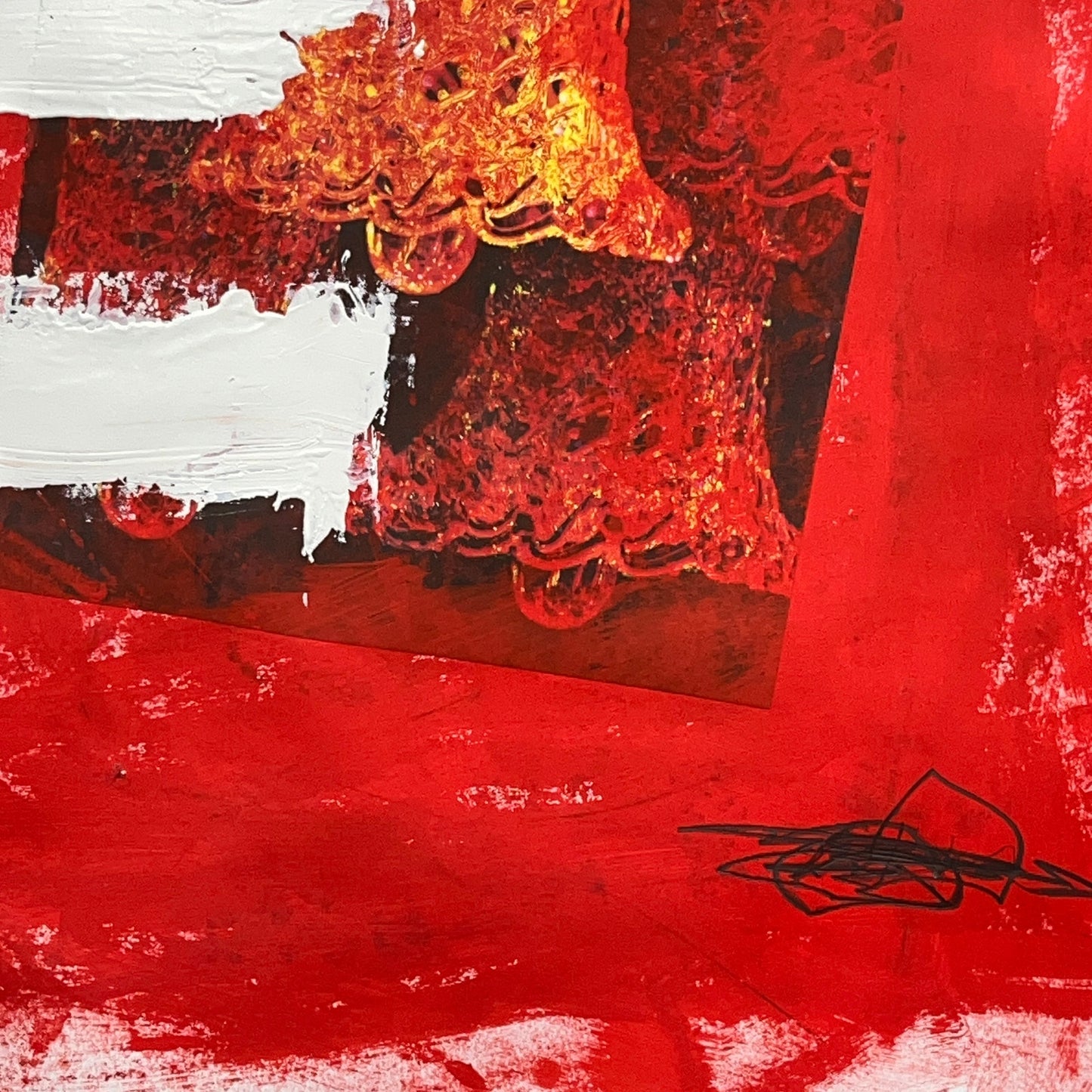 Original Mixed Media Abstract Modern Art Painting 24x36 "Fantassin" Signed