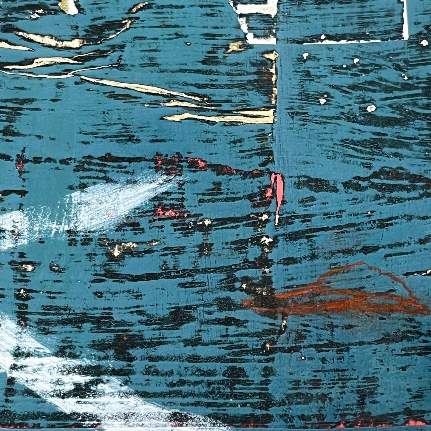 Original Grunge Minimalist Modern Art Collage Painting 8.5x11 "Blepharal" Signed