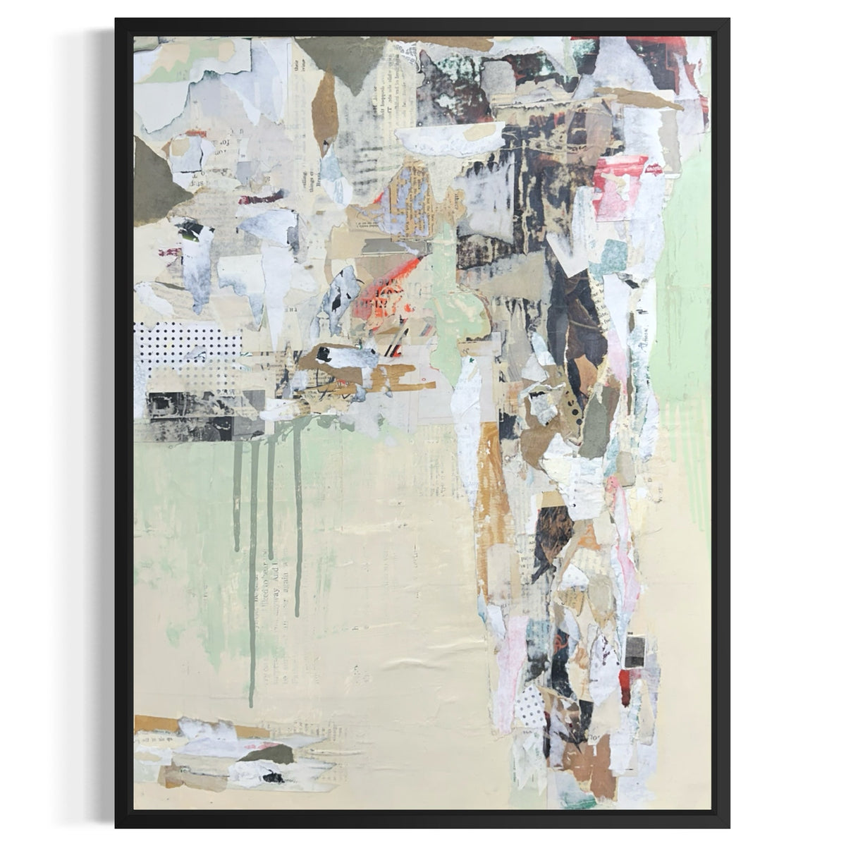 Original Mixed Media Modern Art Collage Painting 18x24 "Nimonic" Signed