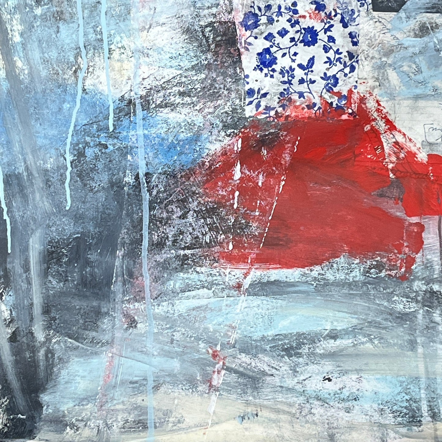Original Mixed Media Abstract Modern Art Painting 24x36 “Times Square 1945"